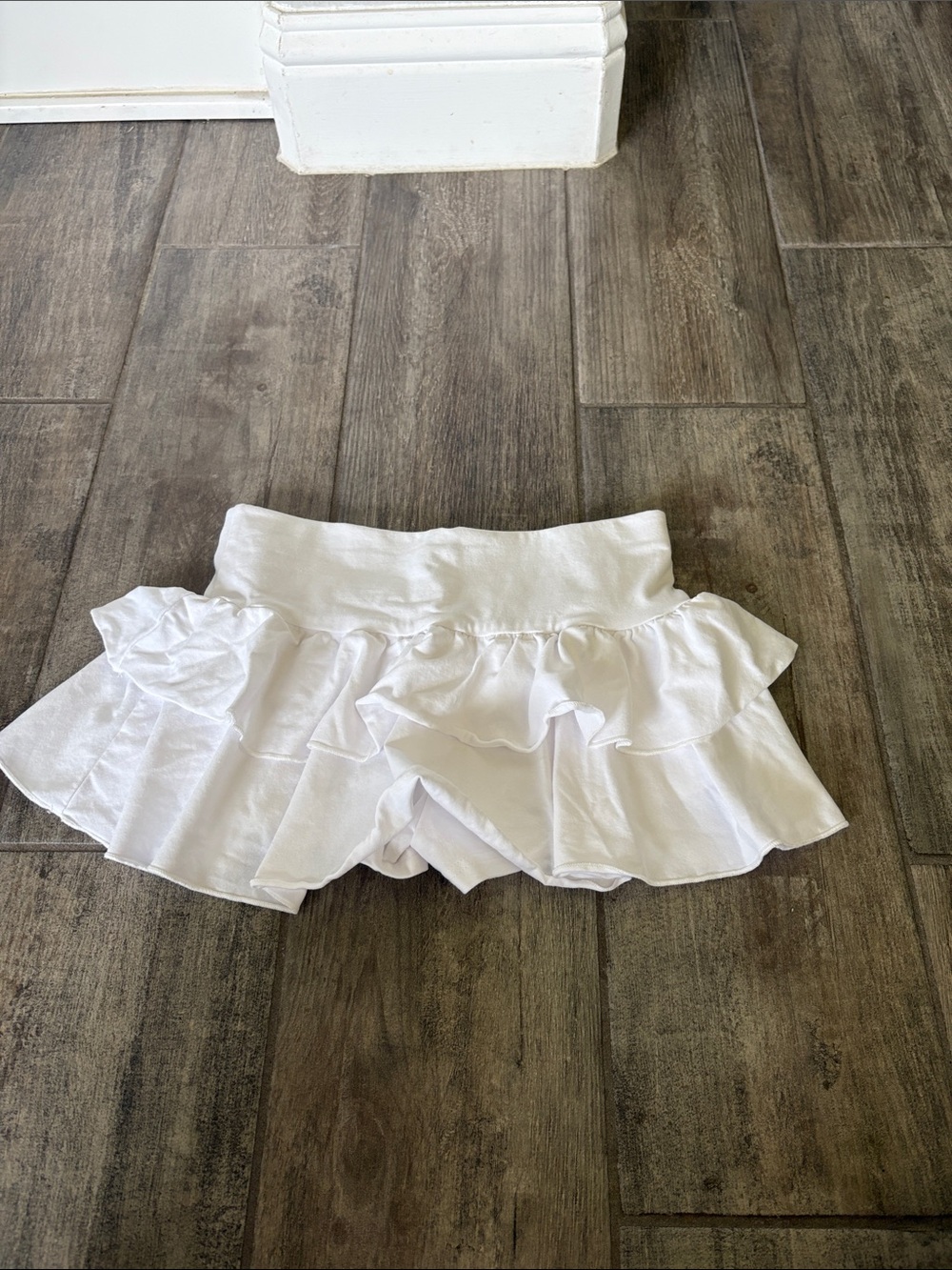 SHEIN White Ruffle Mini Skirt